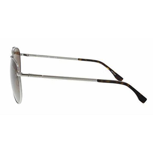 New Lacoste L177S 033 Gunmetal Aviator Sunglasses with Brown Lenses 57/15/140